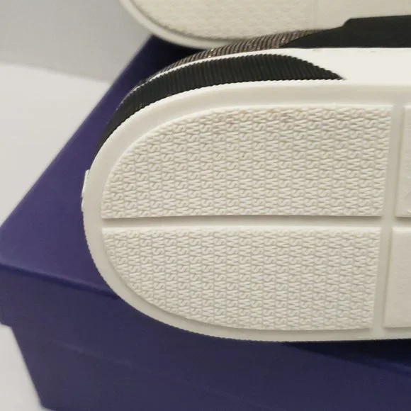 New Stuart Weitzman Shoes Sneakers Metallic Gold Silver Black Flat Slip 9.5 - Picture 9 of 16